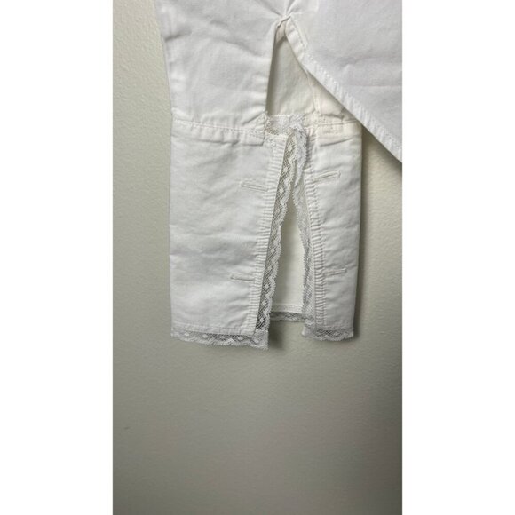 ANNE FONTAINE FRENCH LACE CUFF BUTTON UP BLOUSE 2 - Picture 6 of 8